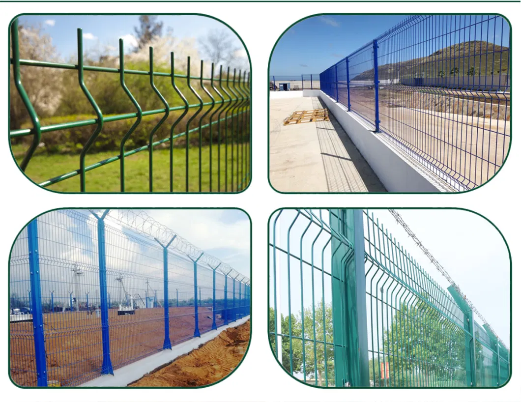 High Security 3 D Wire Mesh PVC Curved Wire Mesh Fence Panel