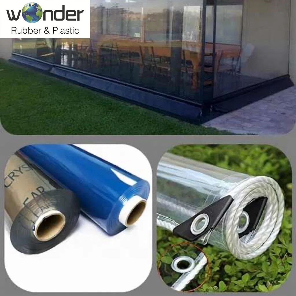 Fire Resistant Wind-Proof Transparent PVC Soft Sheet Roll for Door Curtain