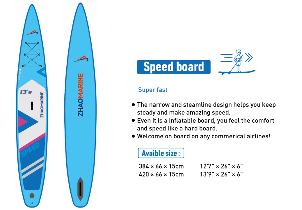 Customized PVC Drop Stitch Zhao Marine or Soft Top Surfboard Board