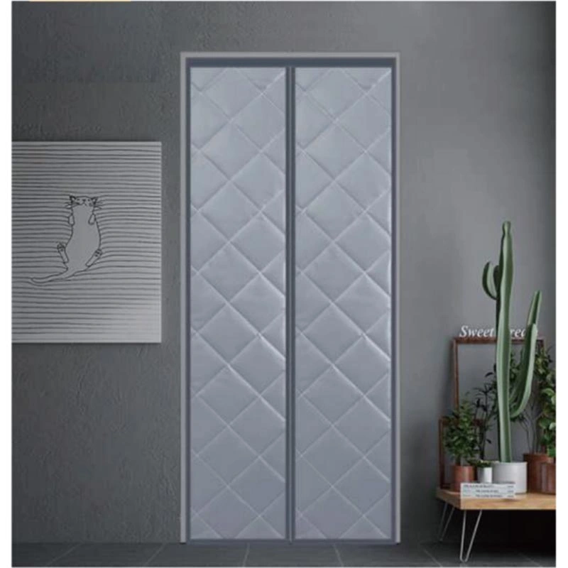 Auto Closer Magnetic Thermal Insulated Door Curtain, Weatherproofing Oxford Material Center Opening Insulation Curtain-Child and Pet Friendly-