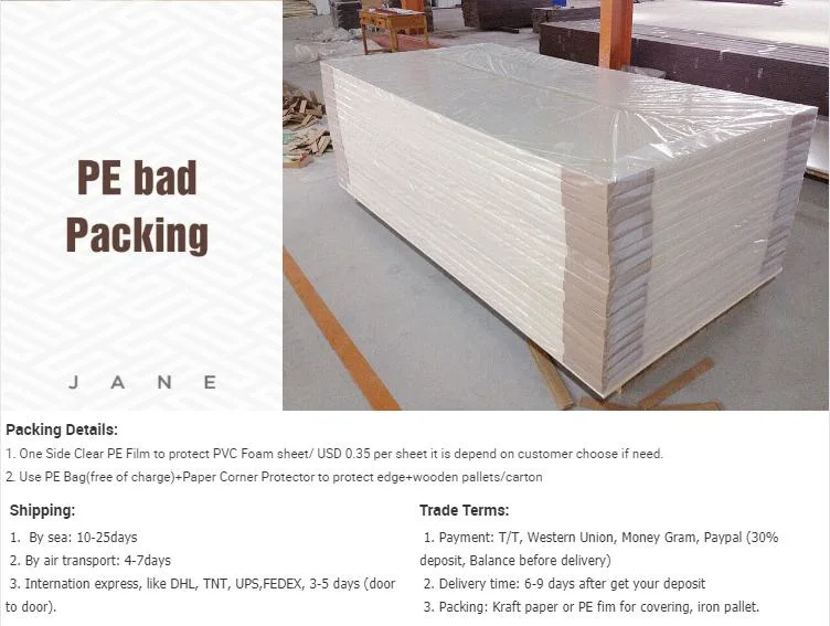 Flame-Retardant PVC Foam Board Laminated Plastic Sheet for Cabinet Wardrobe Furniture