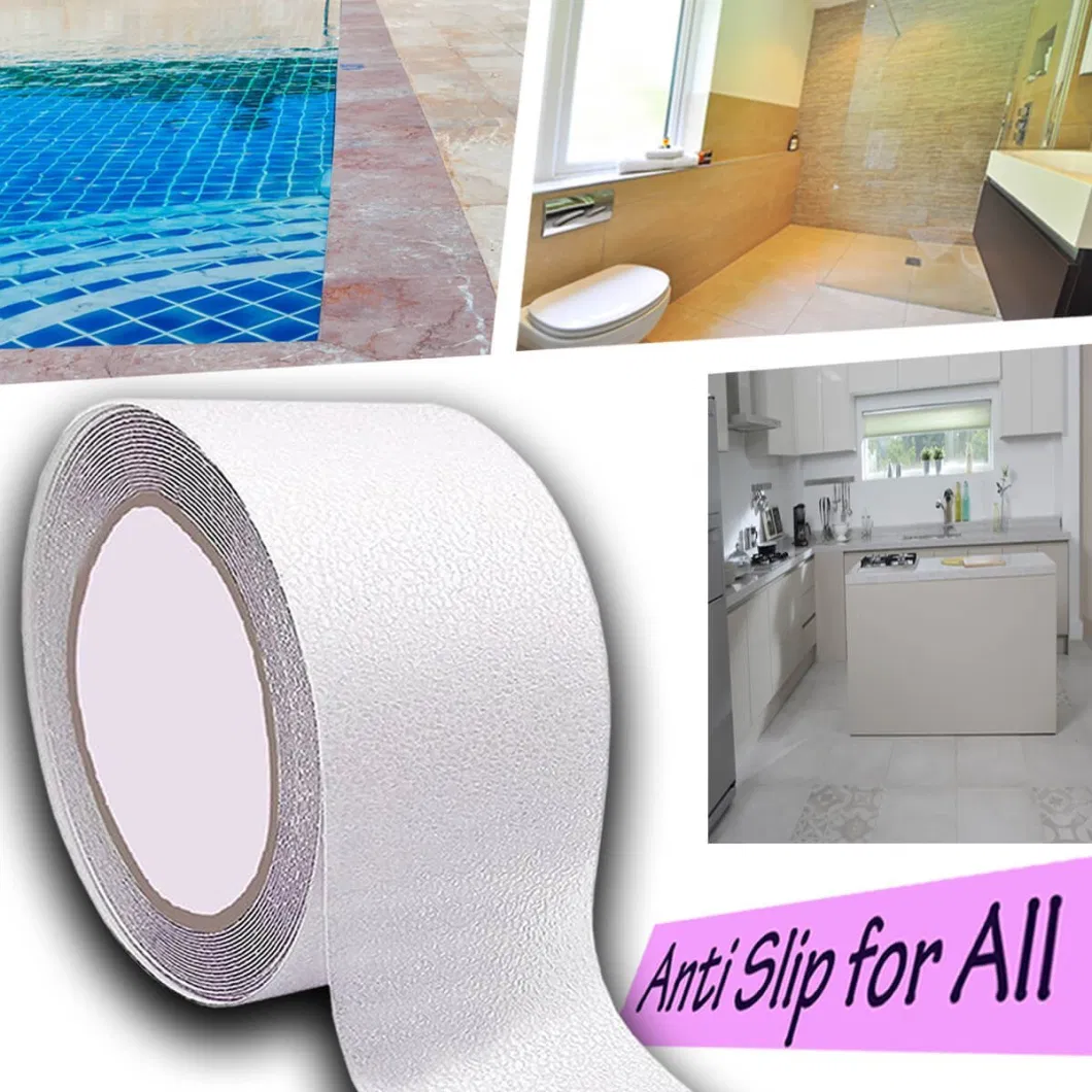 White Adhesive Vinyl Anti Slip Non Skid Safety Tape Bath Strips Clear Transparent Tape Sheet