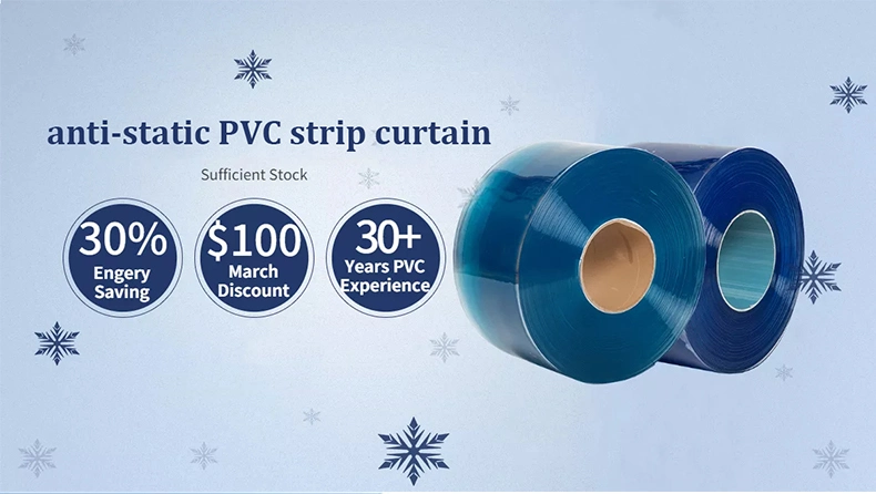 Factory Direct Price Vinyl Transparent Indoor PVC Door Curtain Strips Rolls Anti-Static PVC Strip Curtain