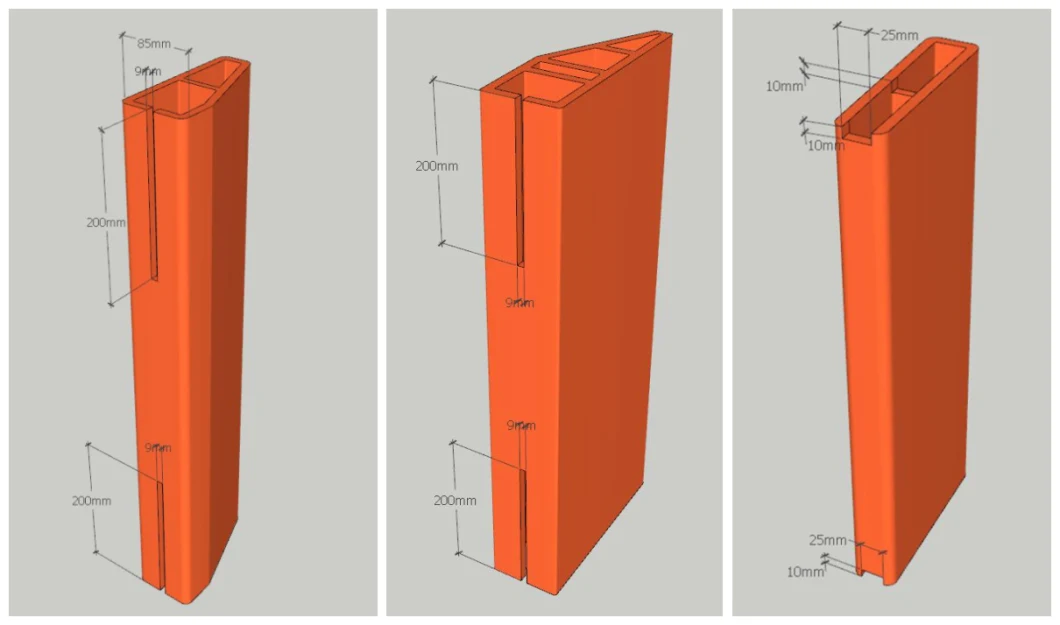 Togen Sand Surface Square Terracotta Baguette Panel Structural Hanging System