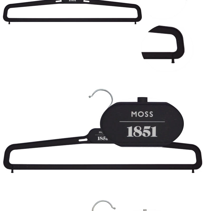 Factory Price Plastic Black Luxury Trouser Hanger with Brand Logo