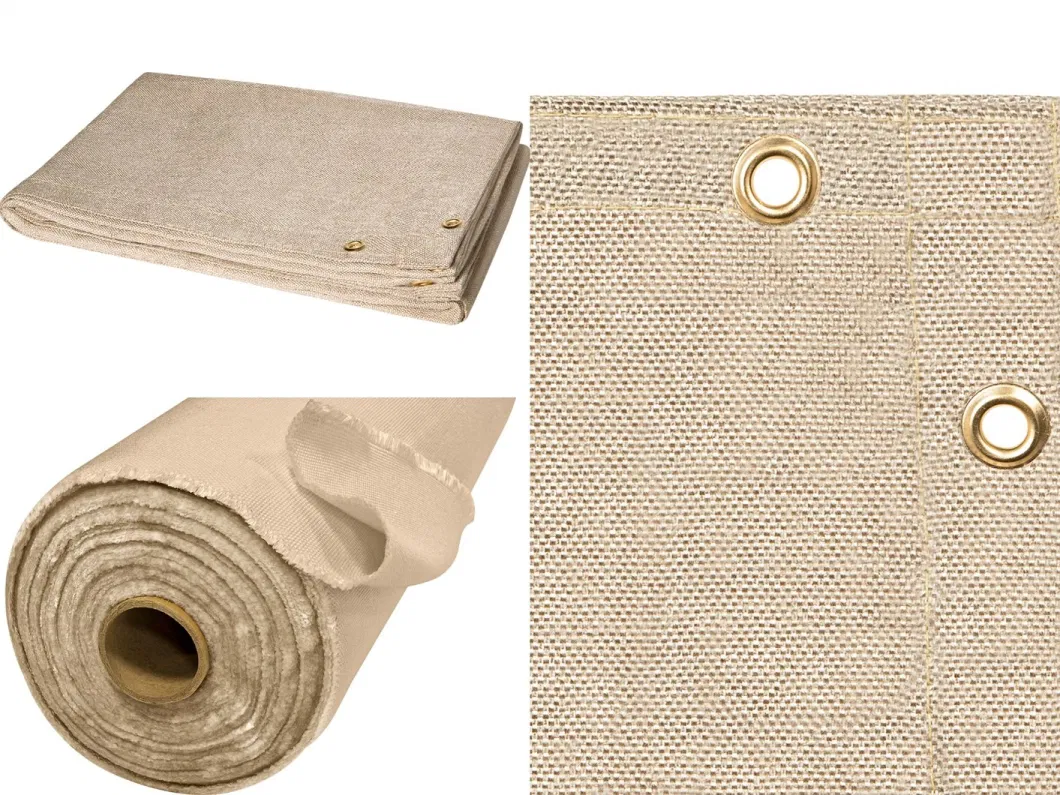 2025 0.7mm 580g 17oz Custom Size Vermiculite Coated Texturized / Textured Fiberglass Fire Welding Blanket Available in Rolls