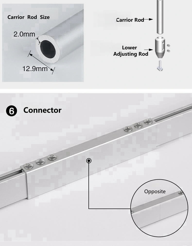 Medical Curtain Track Rail Glider Rollers Hooks &amp; Aluminum Cube Track