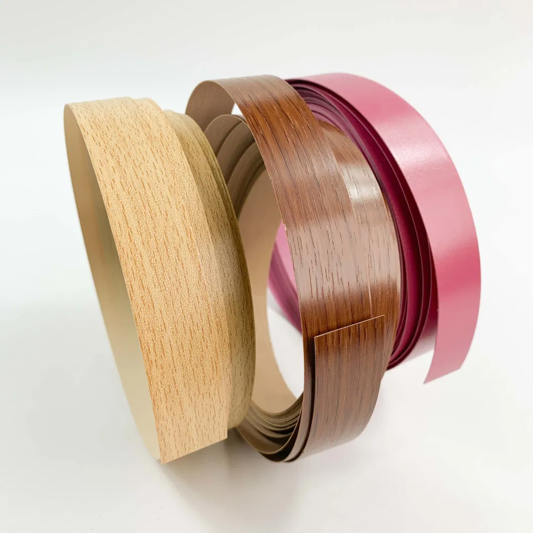 Hot Melt PVC Furniture Edge Banding Strip Protector Tape Adhesive Veneer Sheets for Cabinet Table Wood Surface Edging Decor