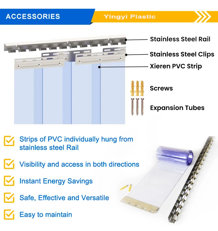 Factory Supply Custom Ribbed PVC Magnetic Air Sliding Screen Plastic Chain Door Strip Curtain Supplier Price