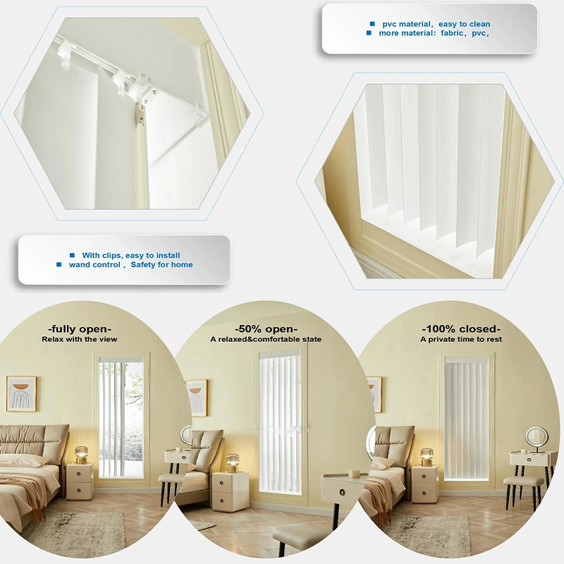 Vikson PVC Modern Vertical Blinds Decorative Custom Vertical Window Blinds Curtain