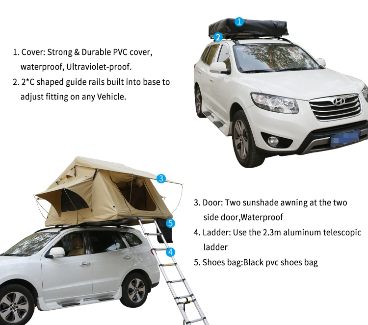 Portable2 Man SUV Car Travel Camping Tent Folding Soft Shell Roof Top Tent