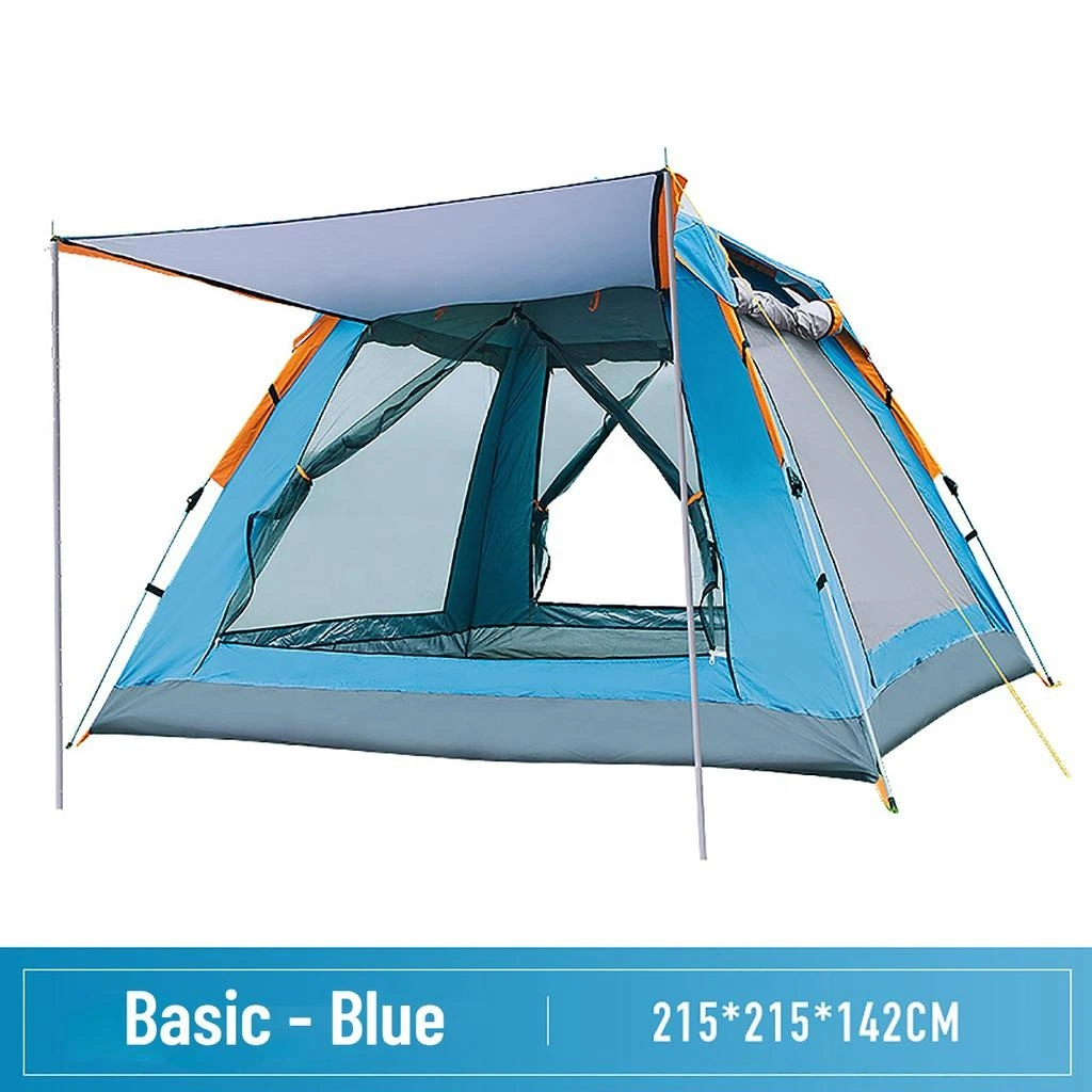 Automatic Camping Tent 3-4 Person Outdoor Waterproof Travel Customized Item Fabric Double Layers Hiking Color Fast Popup