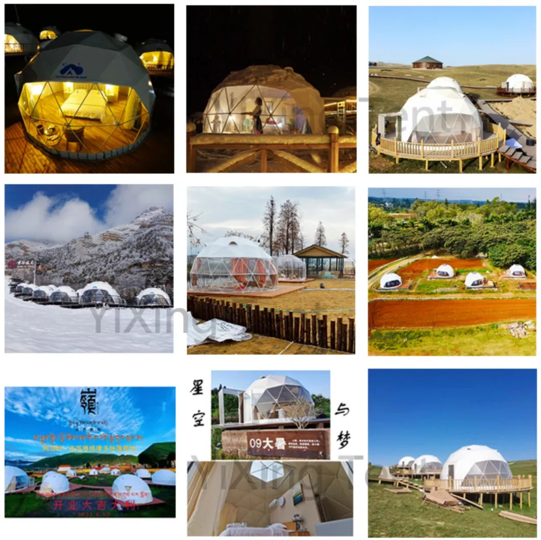 6m Diameter Family Camping 2 People Travel Resort Geodesic Luxury Resort Dome Tent for Sale