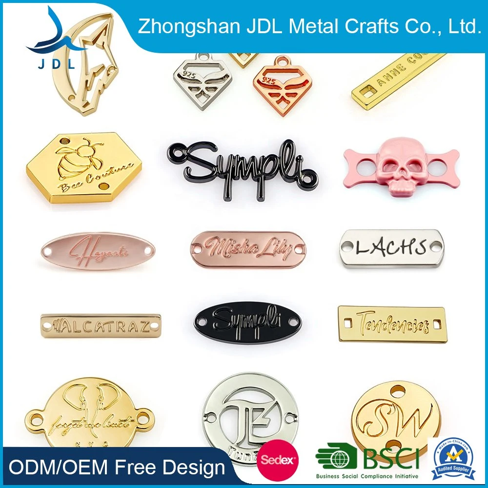 Factory Price Hot Sell Custom High Quality Different Designs Clothing Woven Metal Labels Emblem for Garment