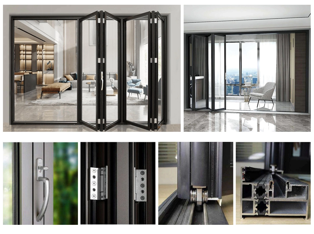 New Modern Aluminium with Mesh Screen Security and Ventilation Aluminum Folding Door