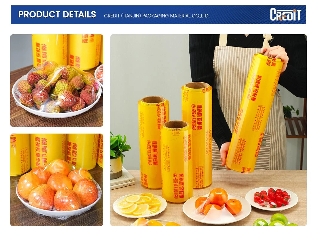 Food Grade Transparent Wrapping Film PVC Cling Film