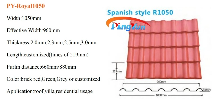 Big Wave Roma Style ASA PVC Synthetic Corrugated Plastic Roofing Sheets for Portable House