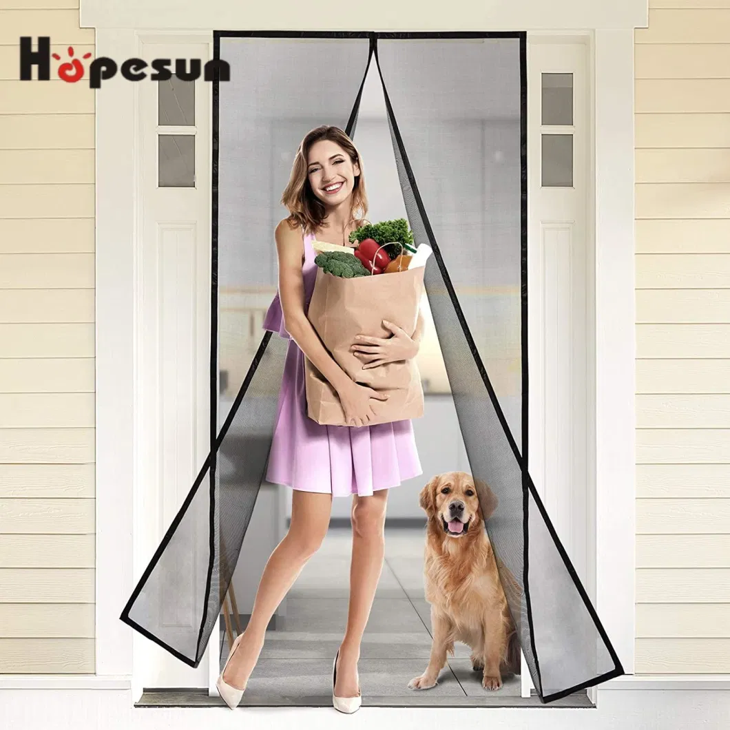 Magnetic Soft Polyester Screen Door Anti Mosquito Insect Screen Curtain for Door