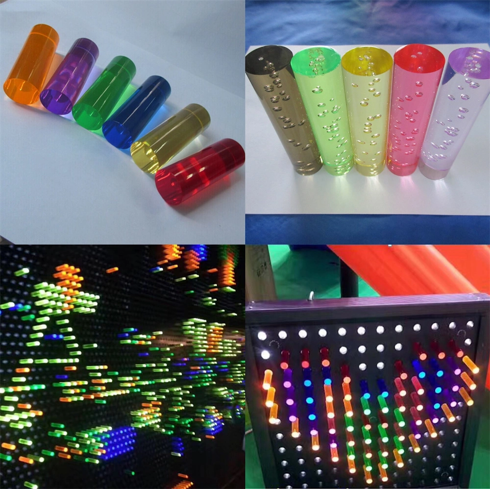 Plastic Rods Clear Acrylic Cylinder LED Decoration Rod Colored Acrylic Curtain Rods for Light Bar