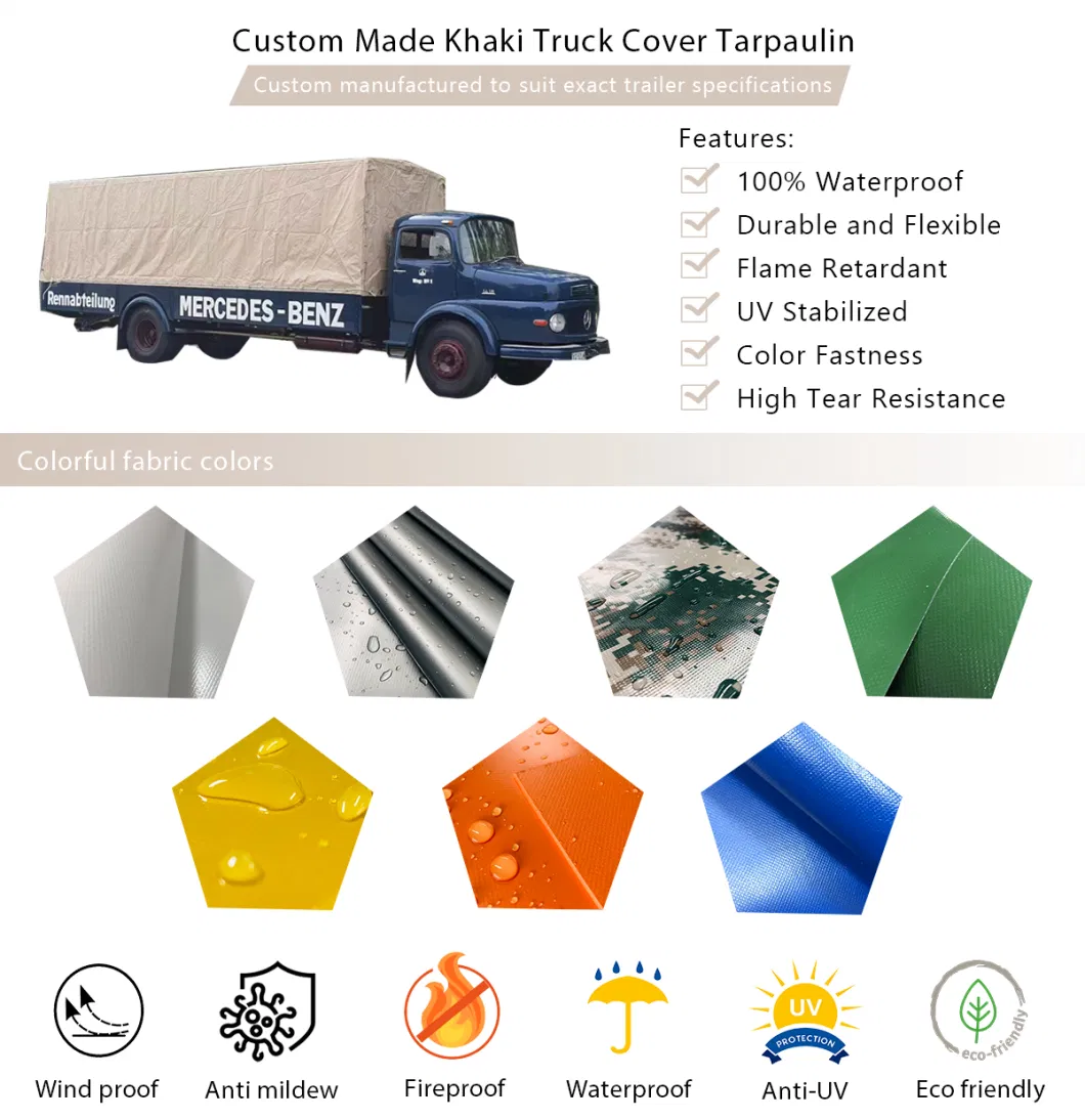 Litong Popular China Manufacture Waterproof PVC Mesh Coated Tarpaulin Printed Logo Double Sided Curtain for Truck