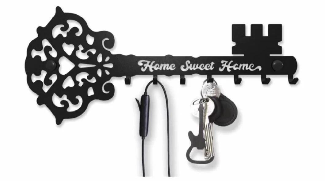 Multifunction Novelty Custom Black Key Holder Hanger Wall Mounted Storage Hook