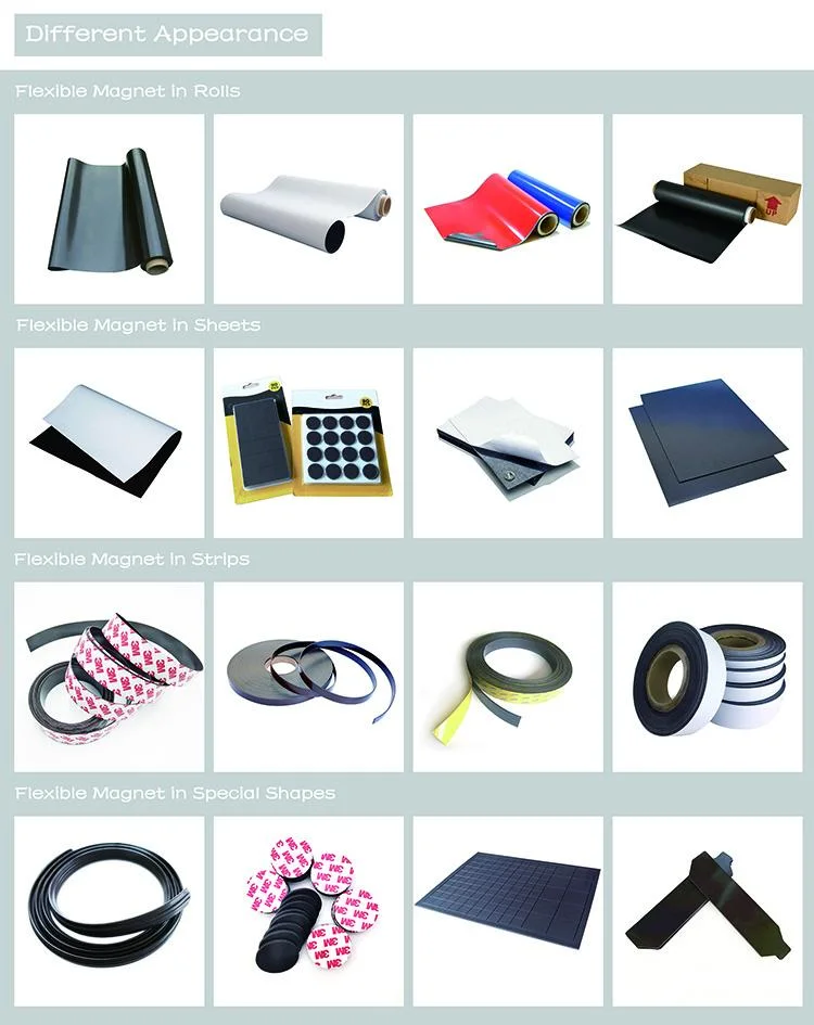 A4 PVC Laminated Magnetic Soft Rubber Flexible Magnet Sheet with Adhesive