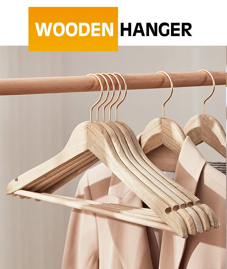 Wholesale High Quality Custom Logo Non Slip Wooden Hanger Eco-Friendly Natural Aromatic Cedar Wood Hanger with Bar