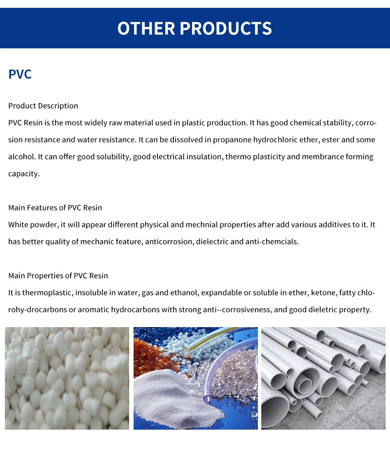 Plastic Raw Materials Polyvinyl Chloride Powder Resin Sg5 PVC for Plastic Production