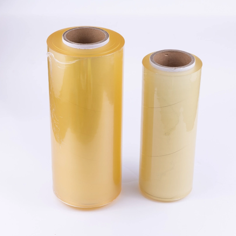 Food Grade PVC Food Cling Wrap Film High Stretch Transparent Clear Waterproof Plastic Packing Material Wrapping Film Stretch Film Jumbo Roll for Food packaging