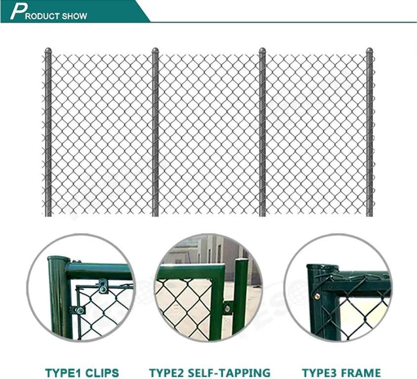 6X6 Galvanized PVC Coated Chain Link Fence Temporary Panels