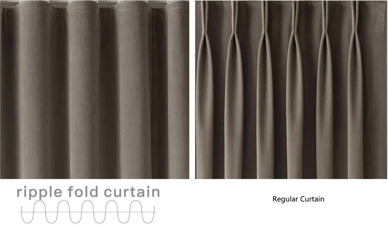 Custom High Quality Curtain Ripple Fold Type Blackout Luxury Hotel Curtain