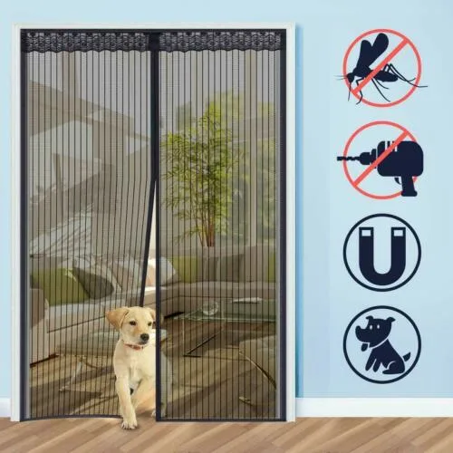 Strong Magnets Magnetic Screen Door with Heavy Duty and Mesh Curtain Transparent