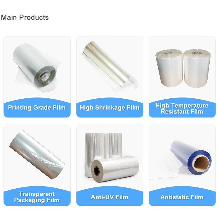 High Quality 30-50 Microns Transparent Blow/Cast High Shrinkable Heat PVC Shrink Film for Printing Shrink Labels