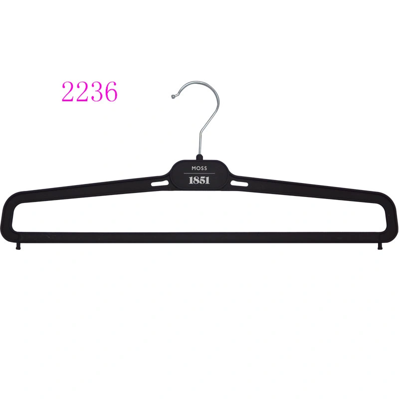 Factory Price Plastic Black Luxury Trouser Hanger with Brand Logo