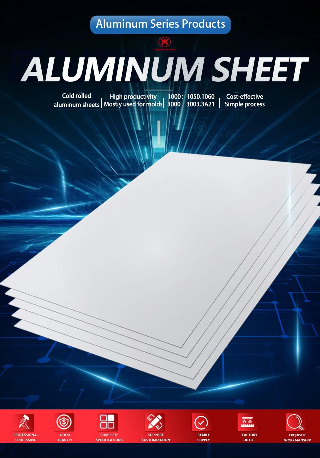 ASTM 1060 1100 H14 H24 O Cold Rolled Aluminum Sheet for Kitchen