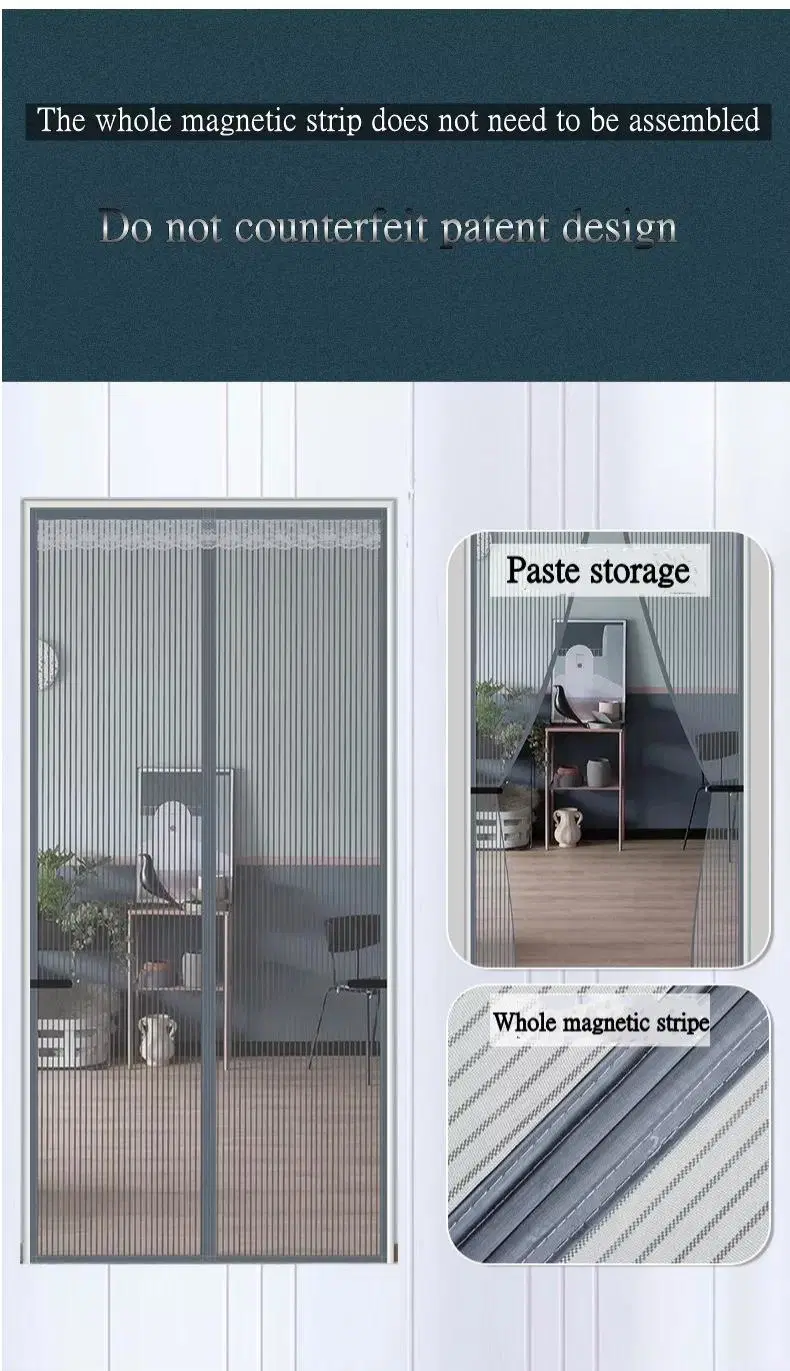 Glass Fiber Magnetic Strip Screen Door Storage Curtain