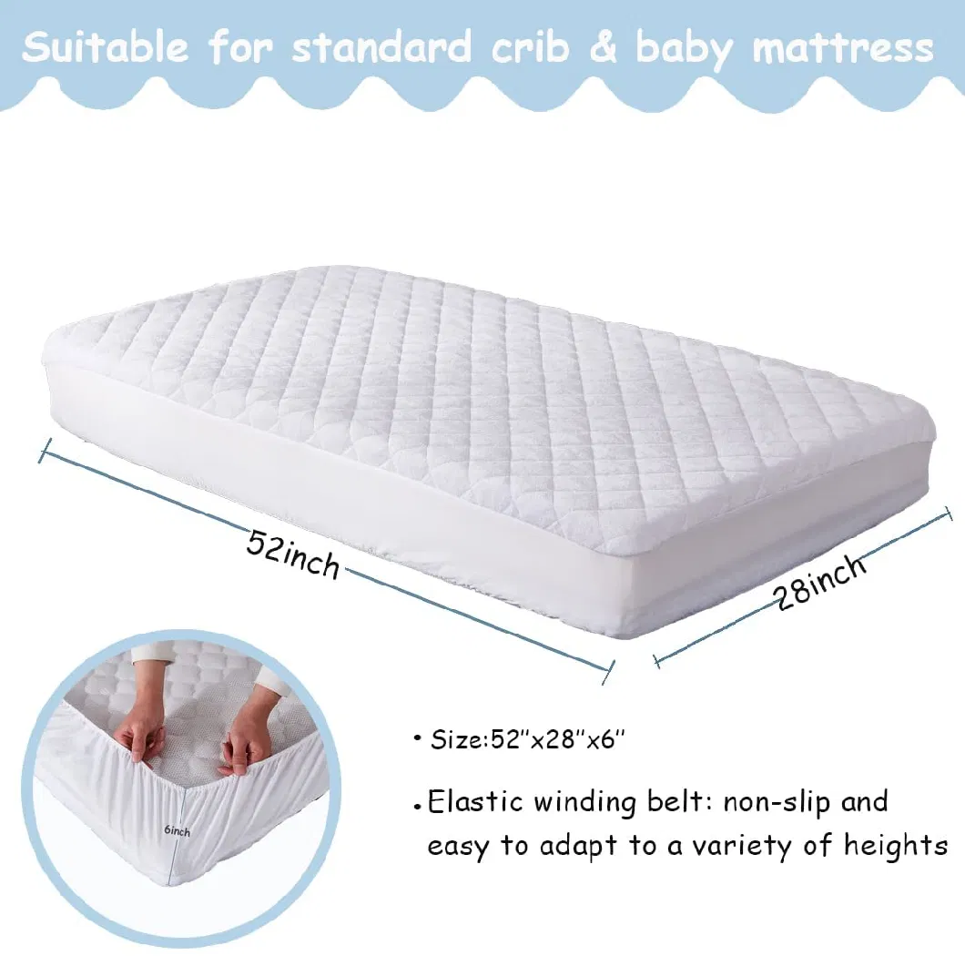 6 Sided Waterproof Quilted Crib Zip Mattress Protector 28X52X7