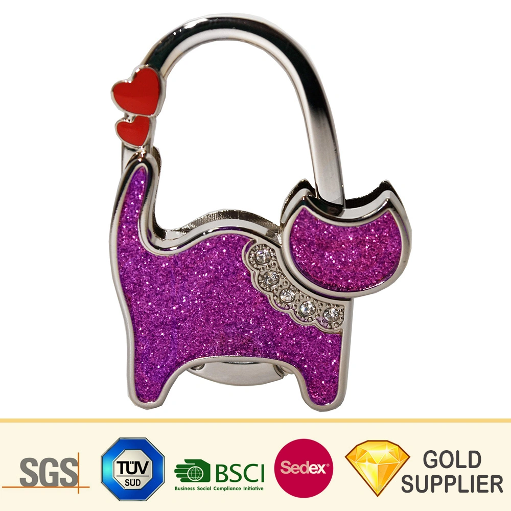 New Design Custom Metal School Instant Hand Boxing Sleeping Garment Car Gold Portable Purse Hook Holder Table Top Folding Bag Hanger