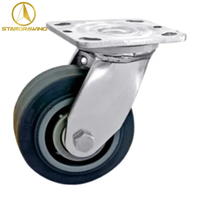 Stardrawing 250kg Swivel TPR Tread Stainless Steel Caster Wheel