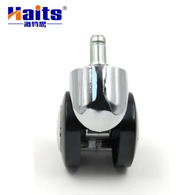 Nylon Office Chair Caster Wheels Heavy Duty High Elastic Rubber Trolley Caster Wheel PU Black Castor Wheel 50mm