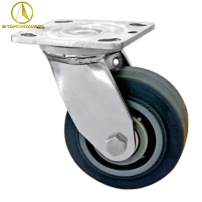 Stardrawing 250kg Swivel TPR Tread Stainless Steel Caster Wheel