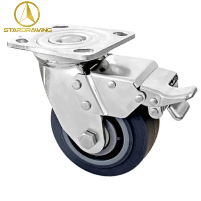 Stardrawing 250kg Swivel TPR Tread Stainless Steel Caster Wheel