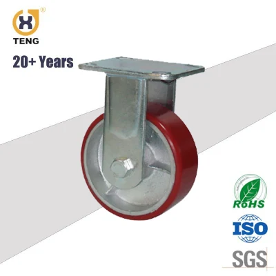 Factory Heavy Duty Industrial Caster 6 Inch Plate White Nylon Trolley Castor Wheel with Brake