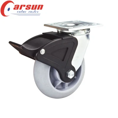 Industrial Castors 3/4/5/6/8 Inch Thermoplastic Rubber Wheels Casters Grey TPR Casters