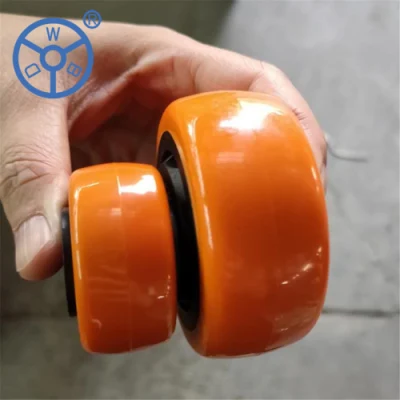Wbd 3 4 5 6 Inch Industrial Caster Wheel Plate Swivel Lock Caster Orange Hollow PVC PU Caster Trolley Wheels Medium Duty Caster for Trolley