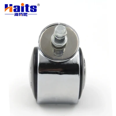 Nylon Office Chair Caster Wheels Heavy Duty High Elastic Rubber Trolley Caster Wheel PU Black Castor Wheel 50mm
