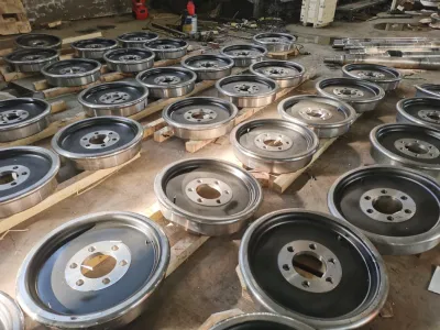 Customized Heavy Duty Portal Gantry Crane Wheel Industrial Trolley Electric Driven Rail Forged Wheels