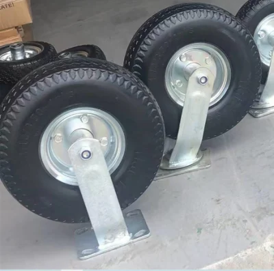 10 Inch Solid Rubber Castor Wheels Fix Swivel Castor
