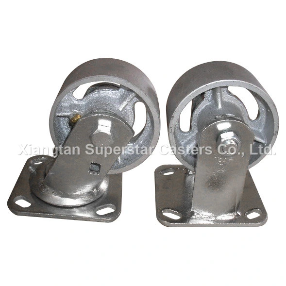 5 Inch Manufacturer Medium Heavy Duty Iron Caster Without Brake (Fix Wheel)