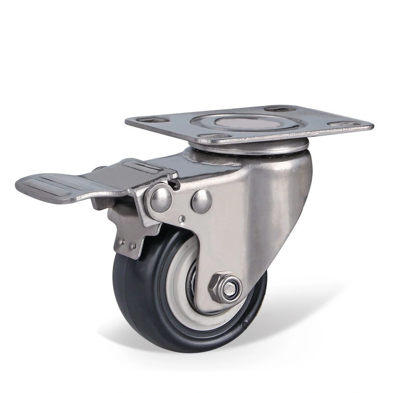 Weihang Castors 3 Inch Threaded Stem Swivel Stainless Steel Caster Wheel 3 TPR Caster